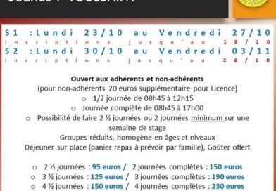 Stages jeunes vacances Toussaint 2023